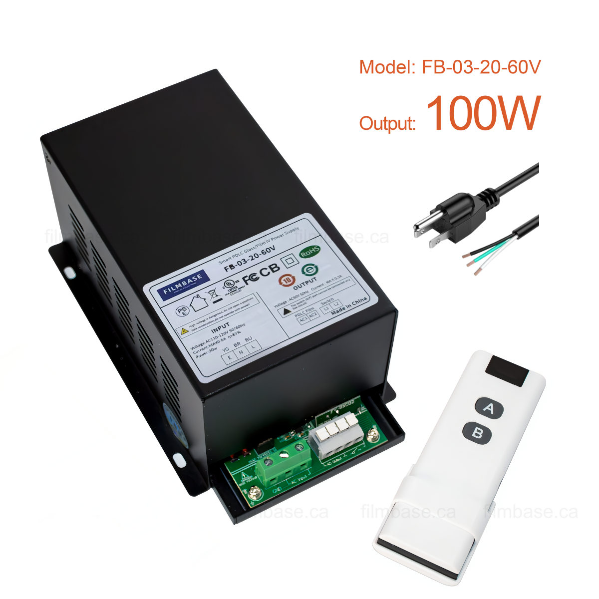 100W Power Supply with Remote Controller for PDLC Film & Smart Glass