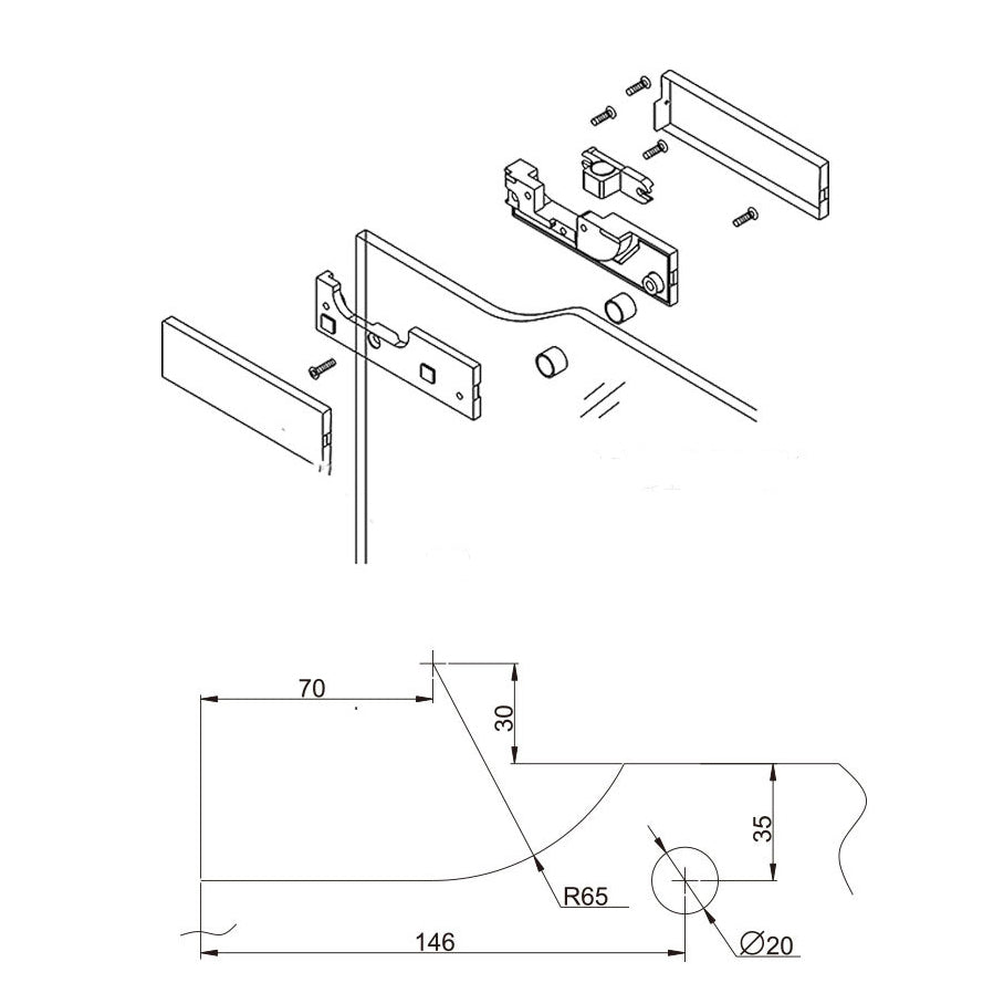 Upper and Lower Door clips for PDLC Films on Commercial Glass Doors