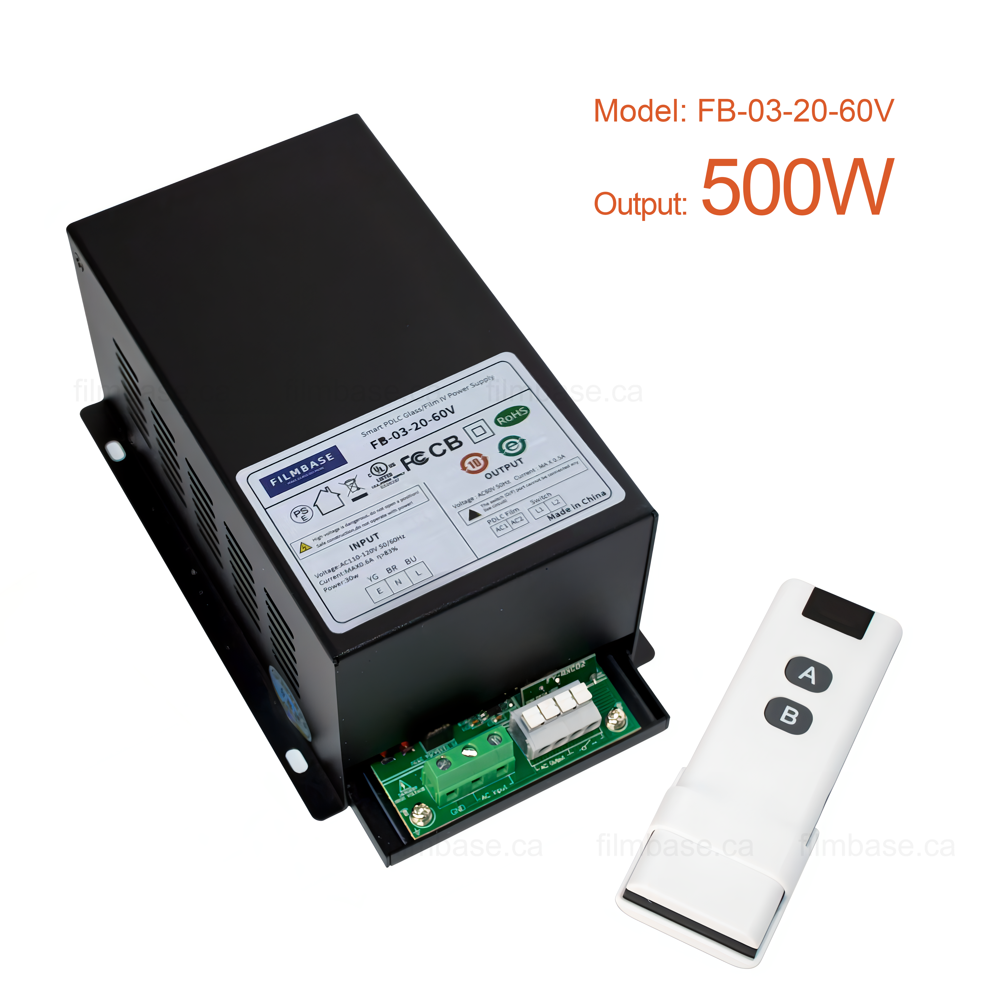 500W Power Supply with Remote Controller for PDLC Film & Smart Glass